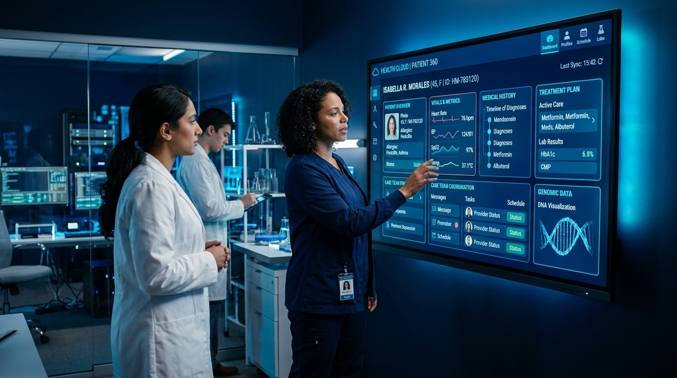 Healthcare patient 360 technology concept