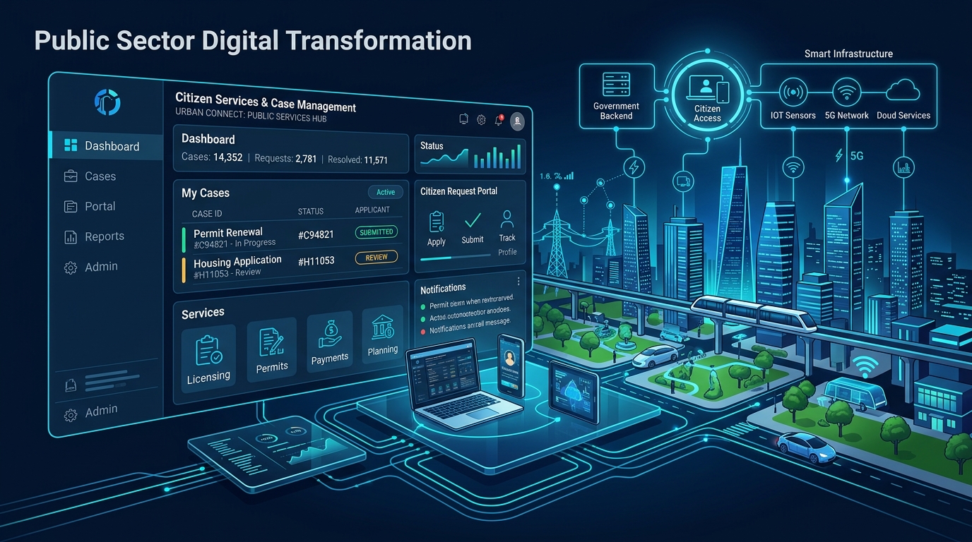 Public sector digital government technology concept