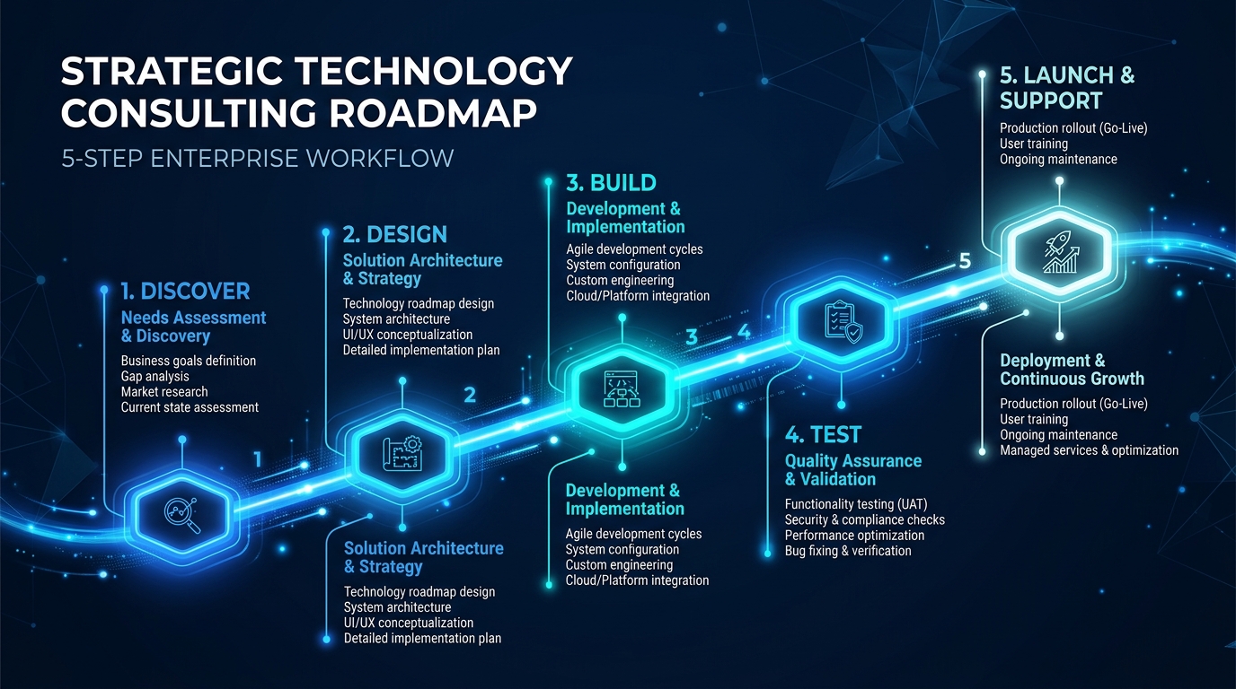 5-step enterprise consulting roadmap visual